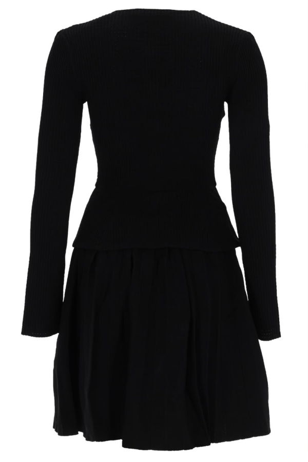 Self-Portrait Mini Dress With Contrasting Collar - Black