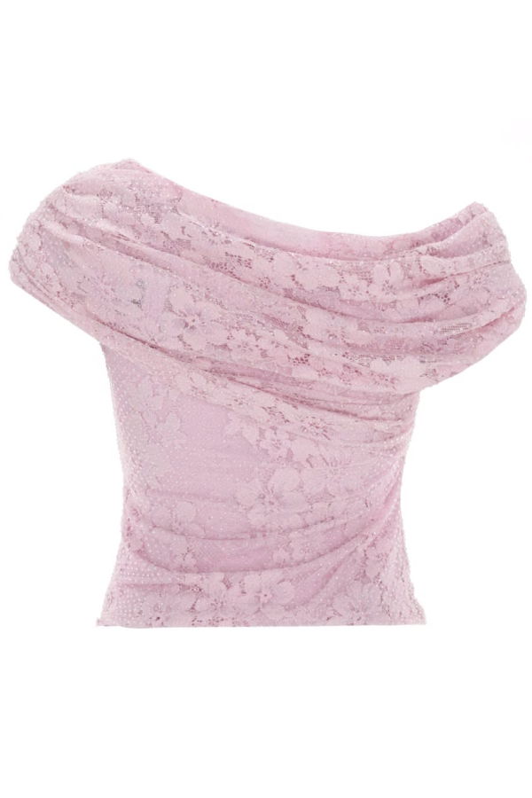 Self-Portrait Lace Top Top - Pink