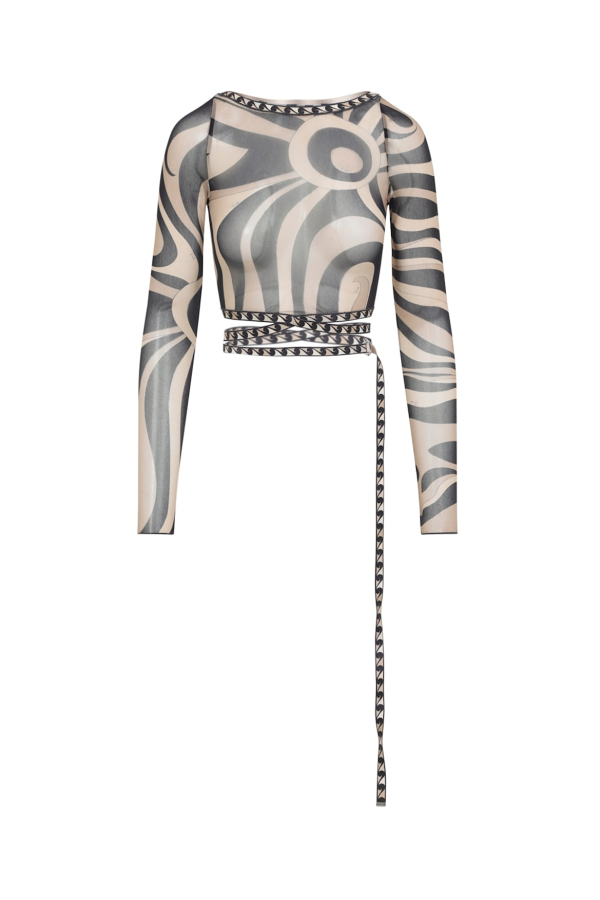 PUCCI Tulle Top - Beige Nero