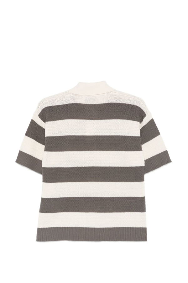 Ami Alexandre Mattiussi Ami De Coeur Striped Polo Shirt - Gray