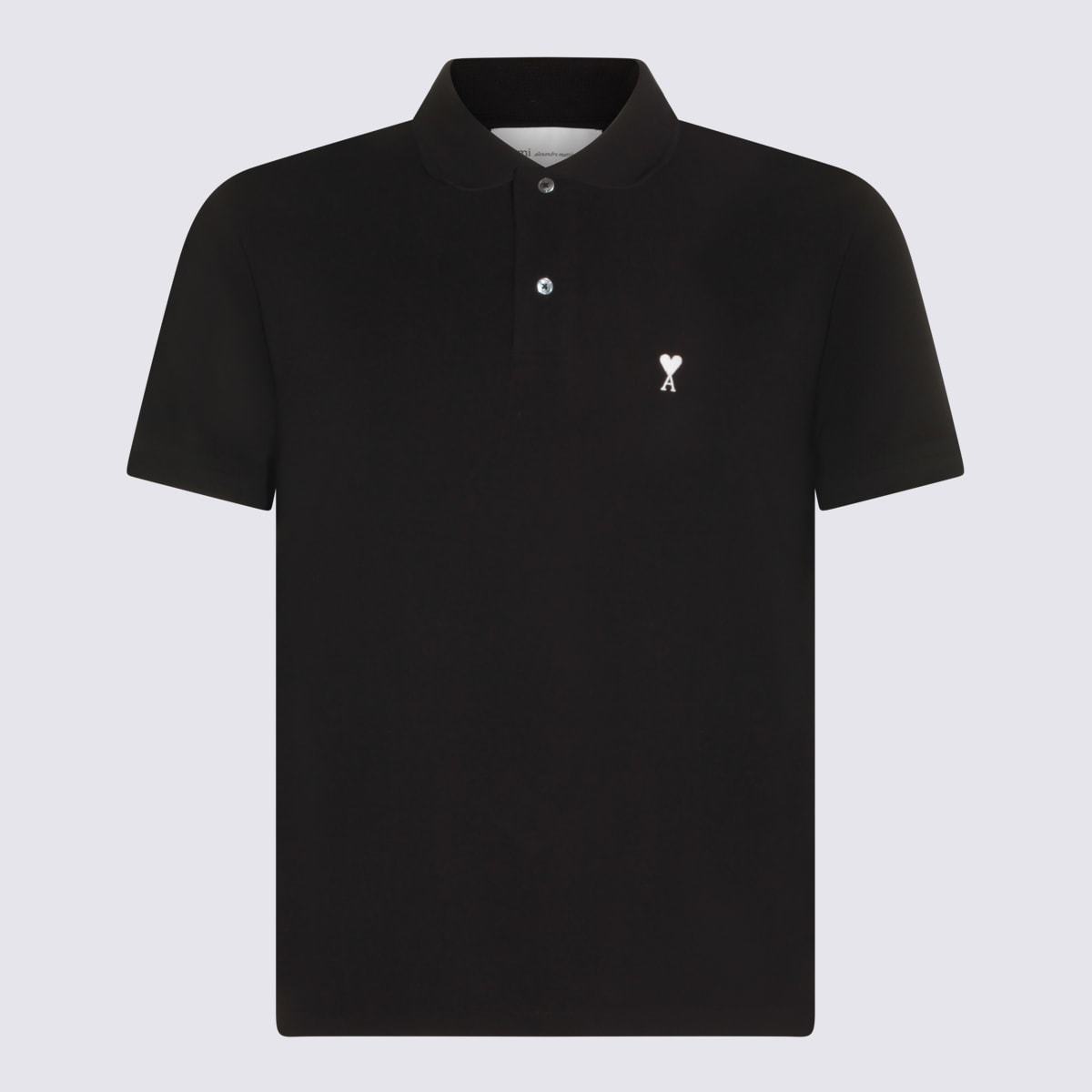 Ami Alexandre Mattiussi Ami De Coeur Polo Shirt - Black - Image 1 of 4