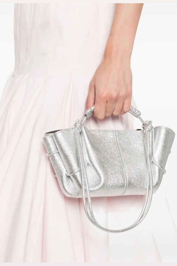 Hereu Arta Mini Metallic Tote Bag - Light Silver