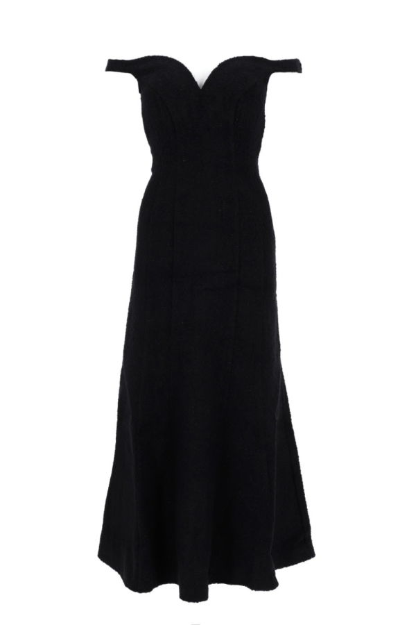 Self-Portrait Boucle Midi Dress - Black