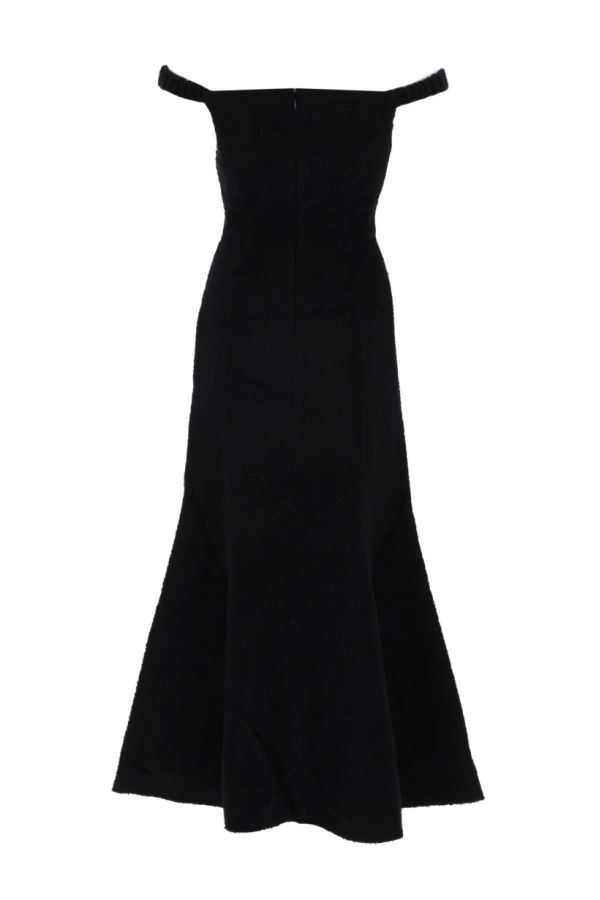 Self-Portrait Boucle Midi Dress - Black