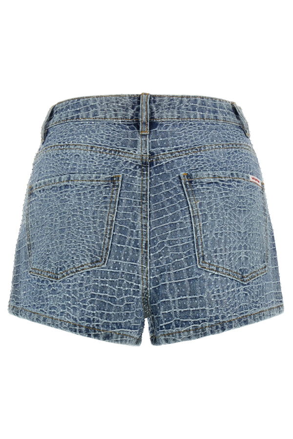 Self-Portrait Rhinestone Shorts - Light Blue