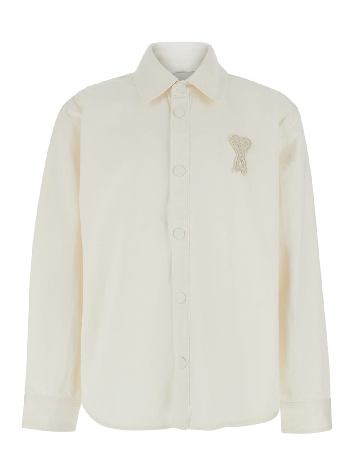 Ami Alexandre Mattiussi Overshirt With Knitted Ami De Coeur Shirt - White - Image 1 of 3