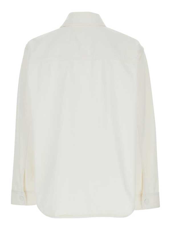 Ami Alexandre Mattiussi Overshirt With Knitted Ami De Coeur Shirt - White