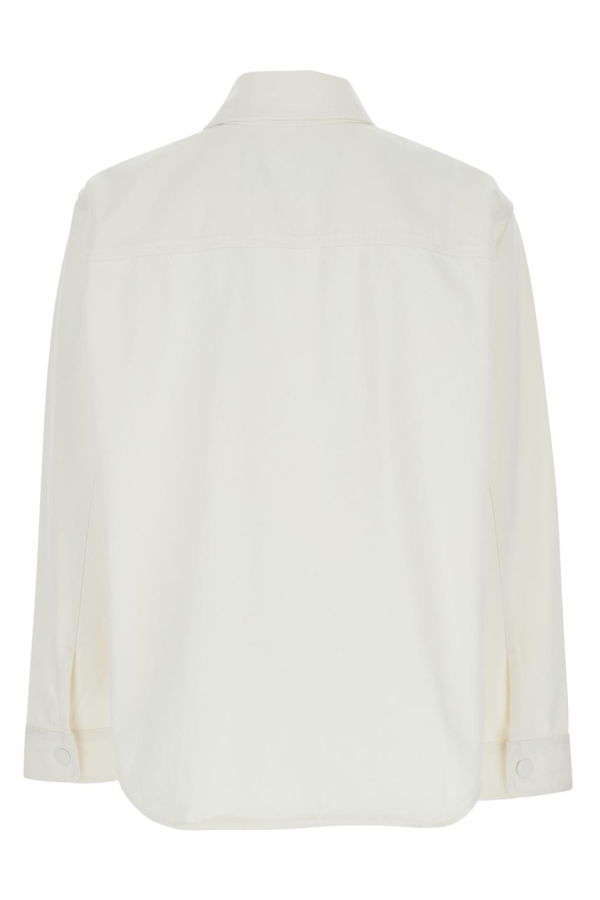 Ami Alexandre Mattiussi Overshirt With Knitted Ami De Coeur Shirt - White