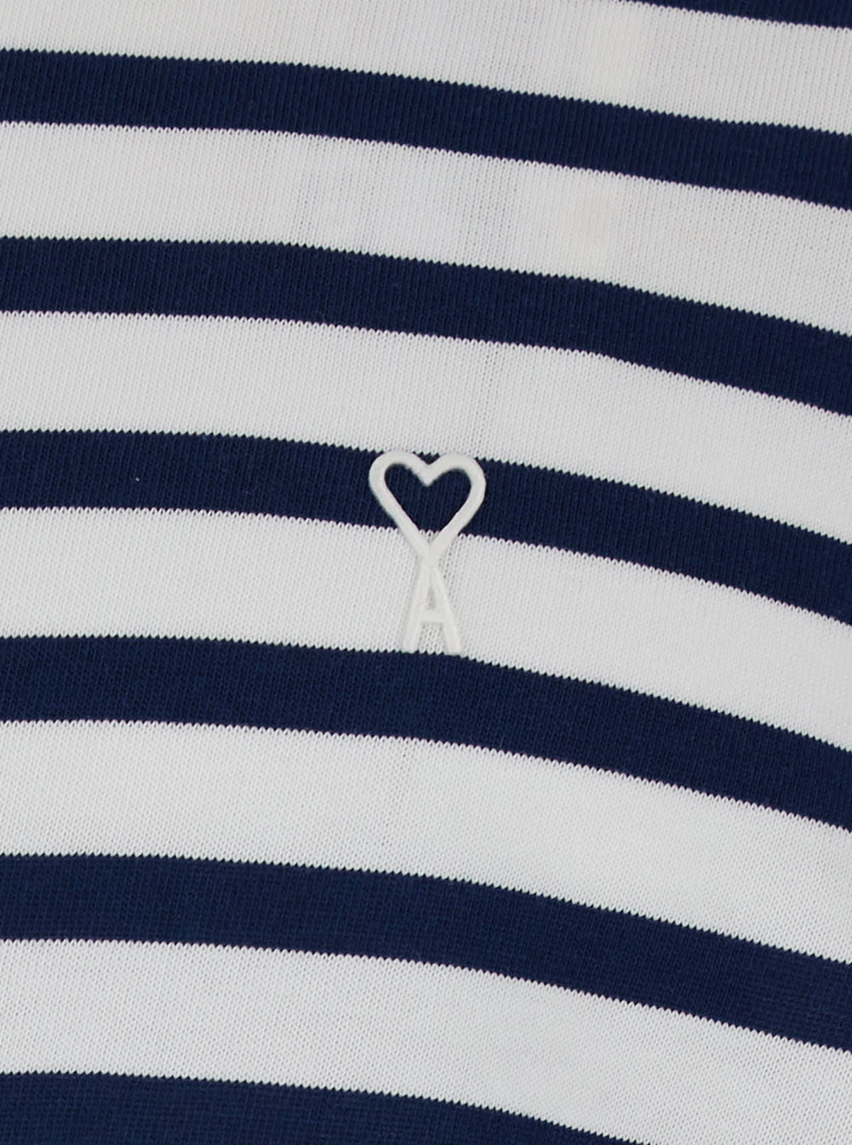 Ami Alexandre Mattiussi Quota Short Sleeve Boxy Fit Mariniere T-Shirt with Ami De Coeur Patch - Blue - Image 3 of 3