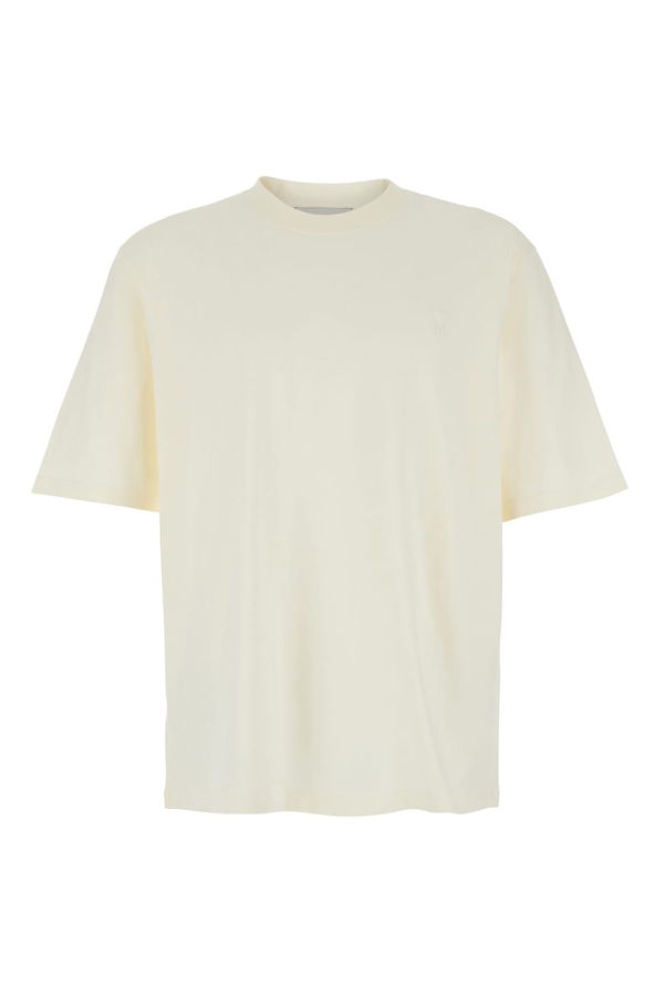 Ami Alexandre Mattiussi Quota Small Embossed Ami De Coeur Tee - White