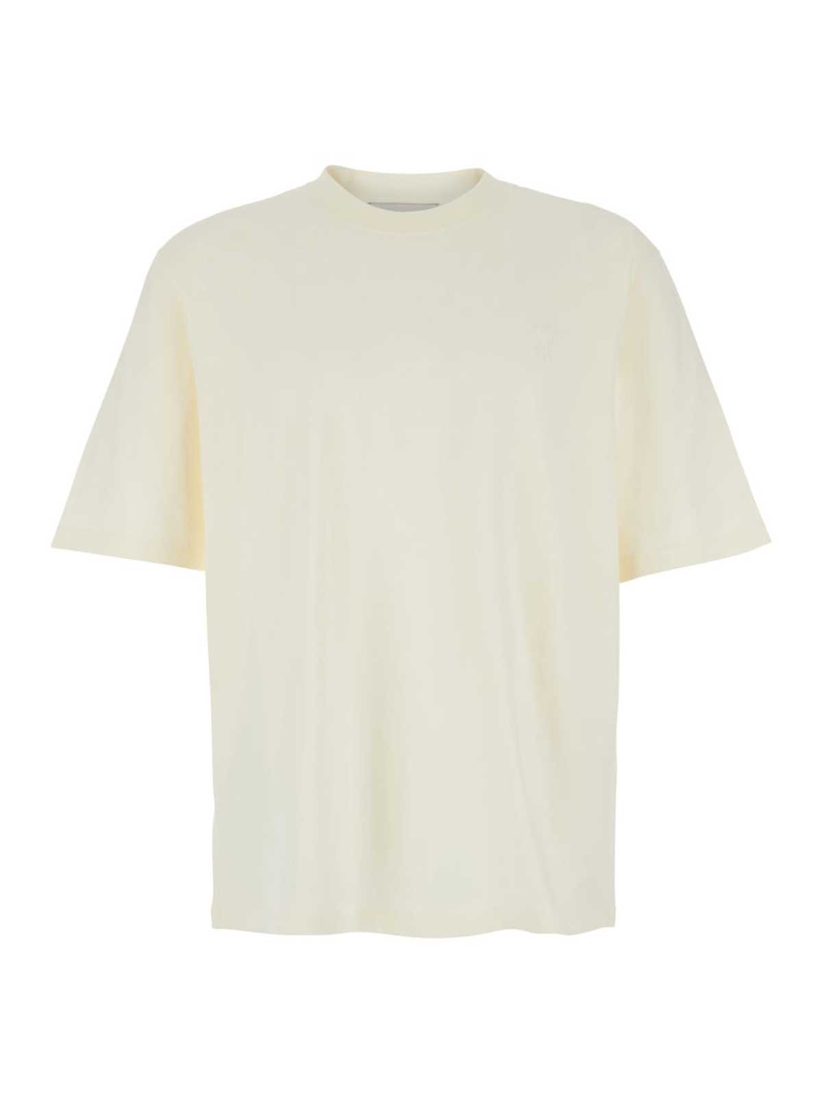 Ami Alexandre Mattiussi Quota Small Embossed Ami De Coeur Tee - White - Image 1 of 3