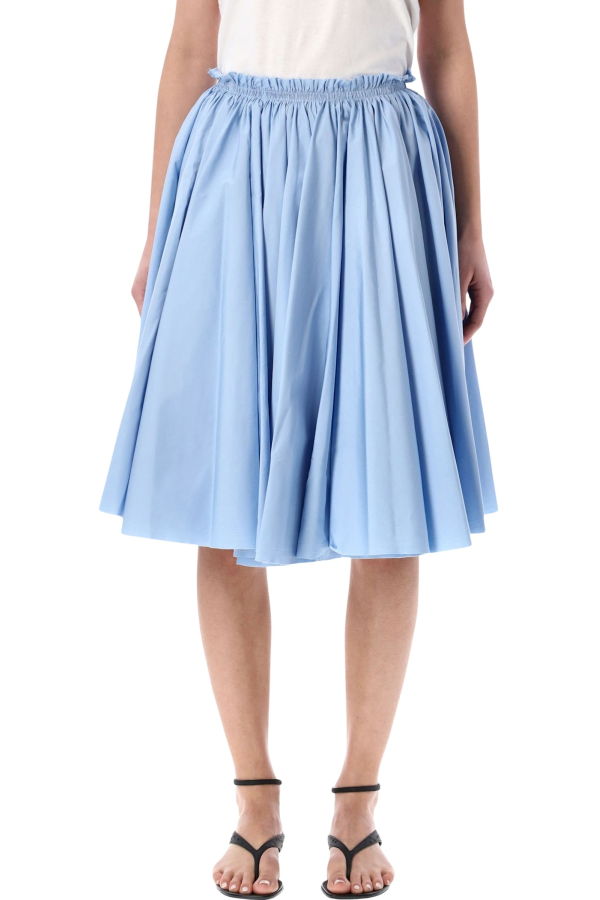 Ami Alexandre Mattiussi Ami Paris Cotton Midi Corolla Skirt - Light Blue