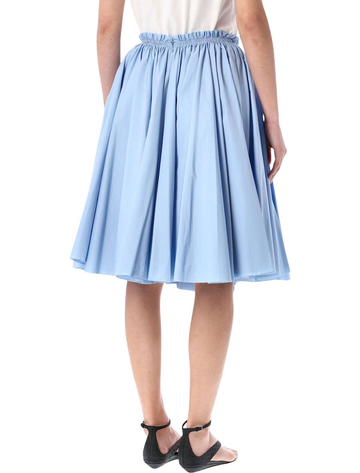 Ami Alexandre Mattiussi Ami Paris Cotton Midi Corolla Skirt - Light Blue - Image 2 of 3