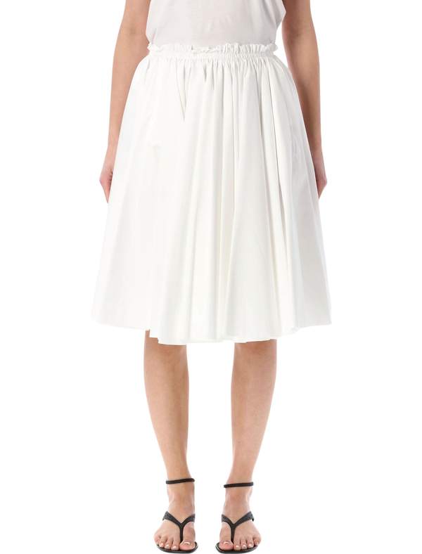 Ami Alexandre Mattiussi Ami Paris Cotton Midi Corolla Skirt - White