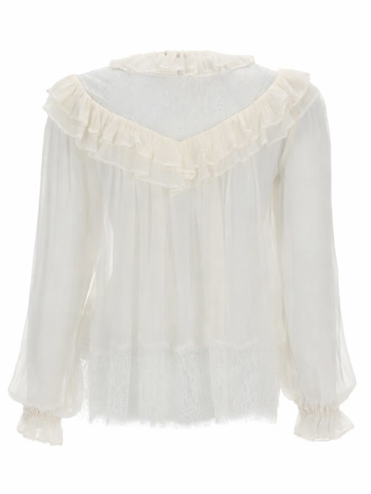 Self-Portrait Georgette With Ruffles Blouse - White - Image 2 of 2