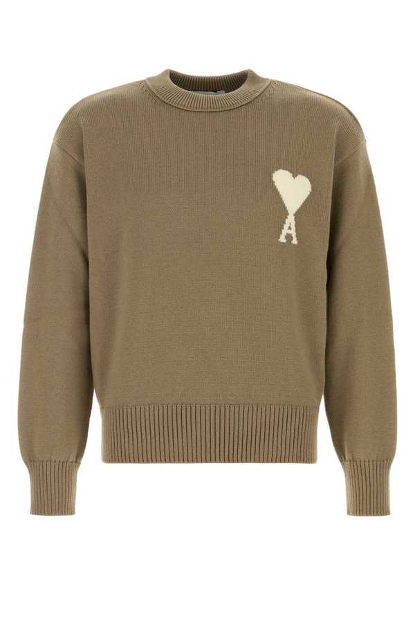 Ami Alexandre Mattiussi Cappuccino Wool Blend Sweater - BEIGETAUPEECRU