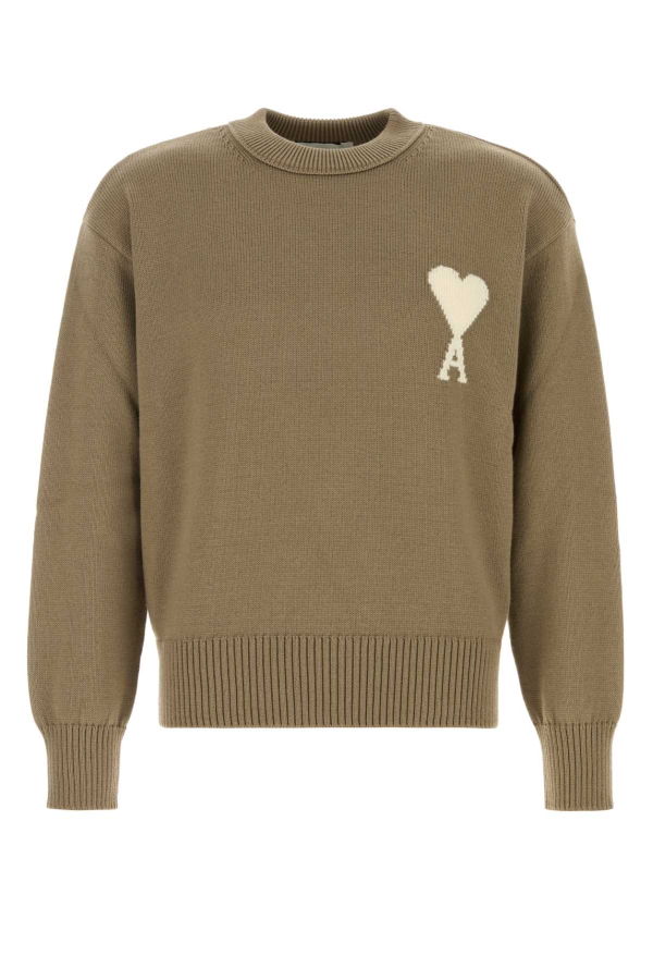 Ami Alexandre Mattiussi Cappuccino Wool Blend Sweater - BEIGETAUPEECRU