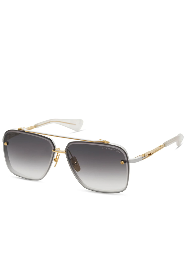 DITA Mach-Six Sunglasses - Matte White/Yellow Gold