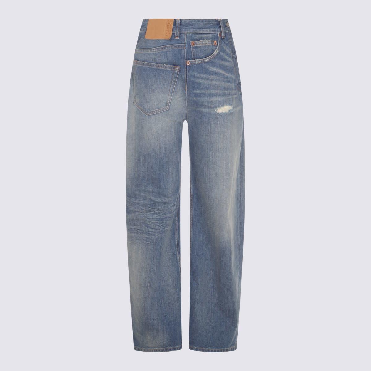 MM6 Maison Margiela Denim Blue Cotton Jeans - Medium Blue - Image 1 of 2