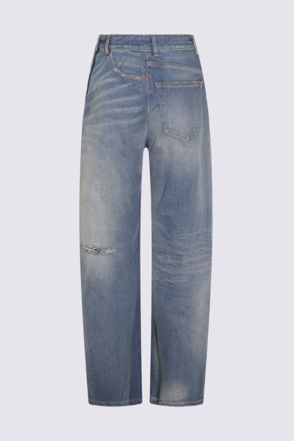 MM6 Maison Margiela Denim Blue Cotton Jeans - Medium Blue