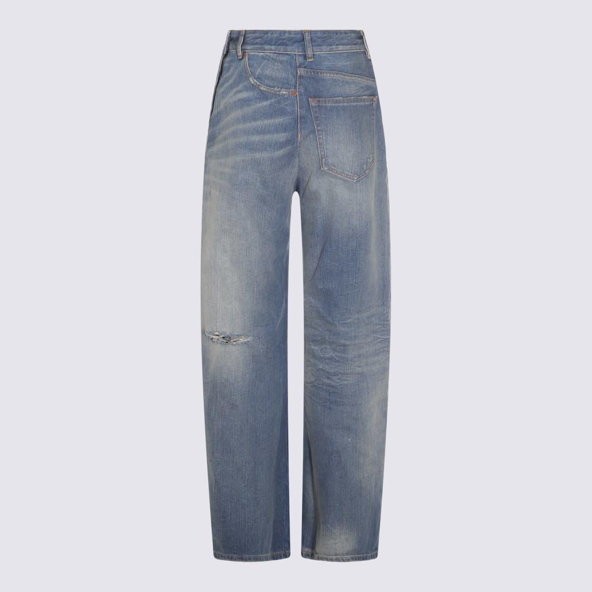 MM6 Maison Margiela Denim Blue Cotton Jeans - Medium Blue - Image 2 of 2