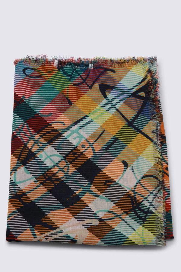 Vivienne Westwood Wool Check Scarf - Red