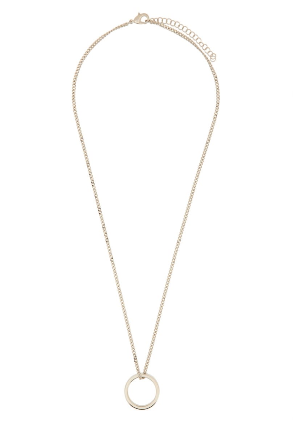 MM6 Maison Margiela Minimal Logo Ring Necklace - Silver