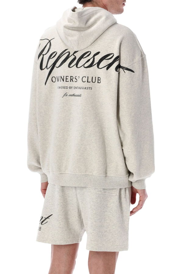 Represent Owners Club Script Hoodie - Cream Marl