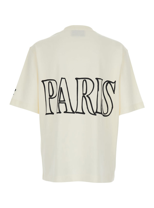 Ami Alexandre Mattiussi Boxy Fit Short Sleeve T-Shirt With Ami Paris Print At Front And Back - White