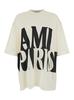 Ami Alexandre Mattiussi Oversize Short Sleeve T-Shirt with Ami Paris Print - White - Thumbnail 1