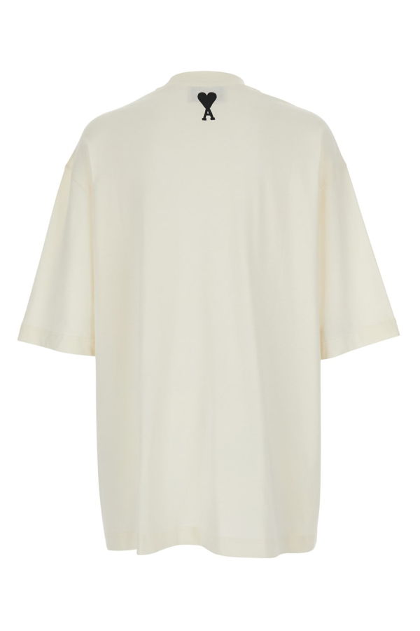 Ami Alexandre Mattiussi Oversize Short Sleeve T-Shirt with Ami Paris Print - White