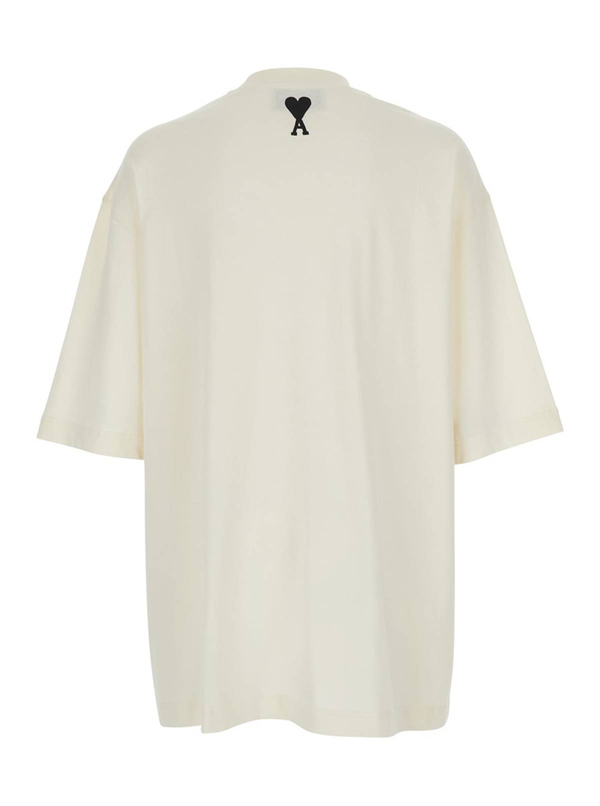 Ami Alexandre Mattiussi Oversize Short Sleeve T-Shirt with Ami Paris Print - White - Image 2 of 3