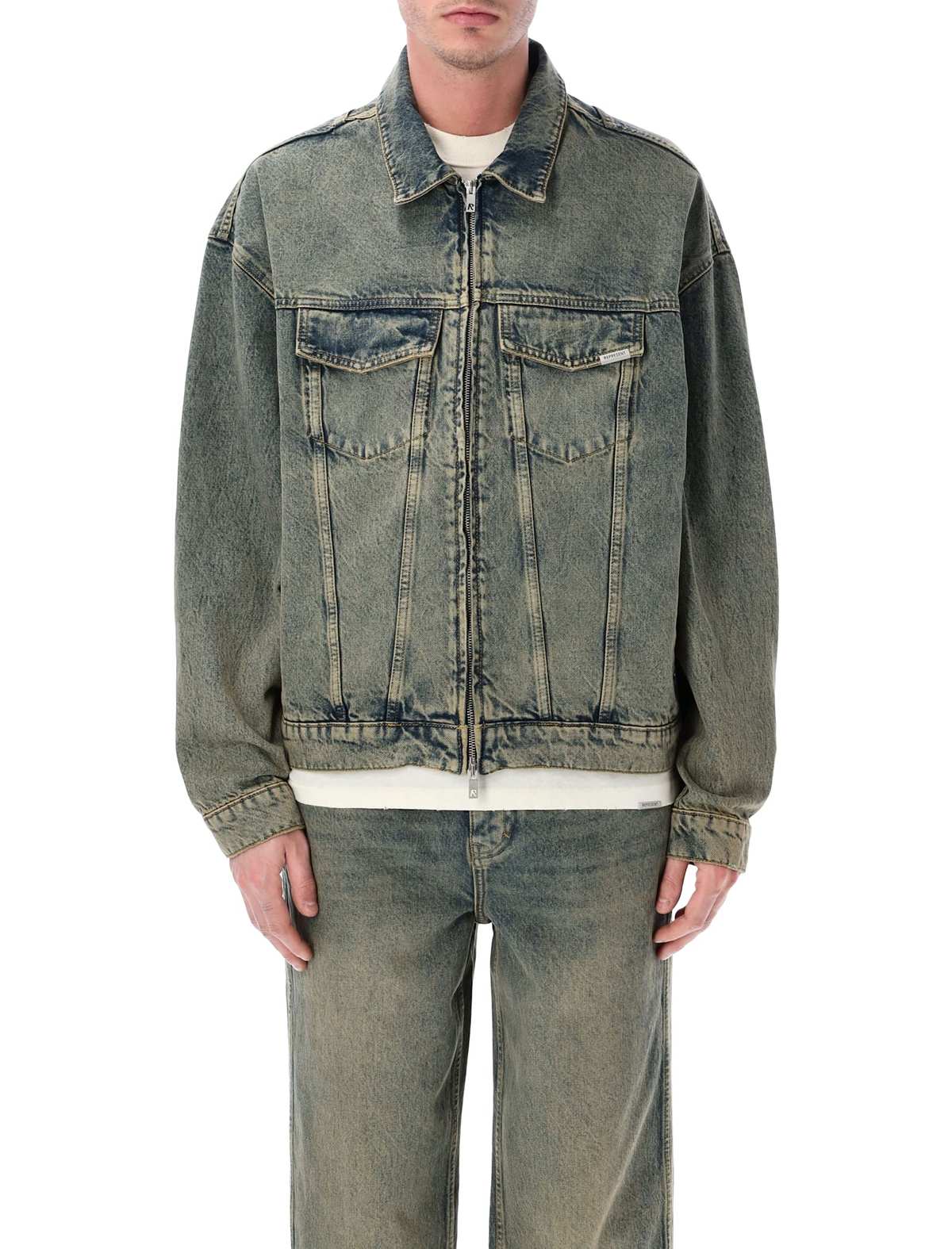 Represent R4 Denim Jacket - Blue Cream - Image 1 of 3