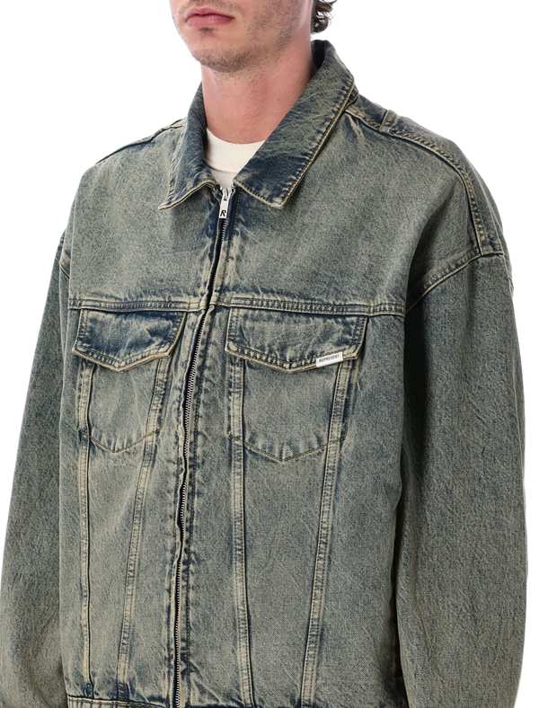 Represent R4 Denim Jacket - Blue Cream