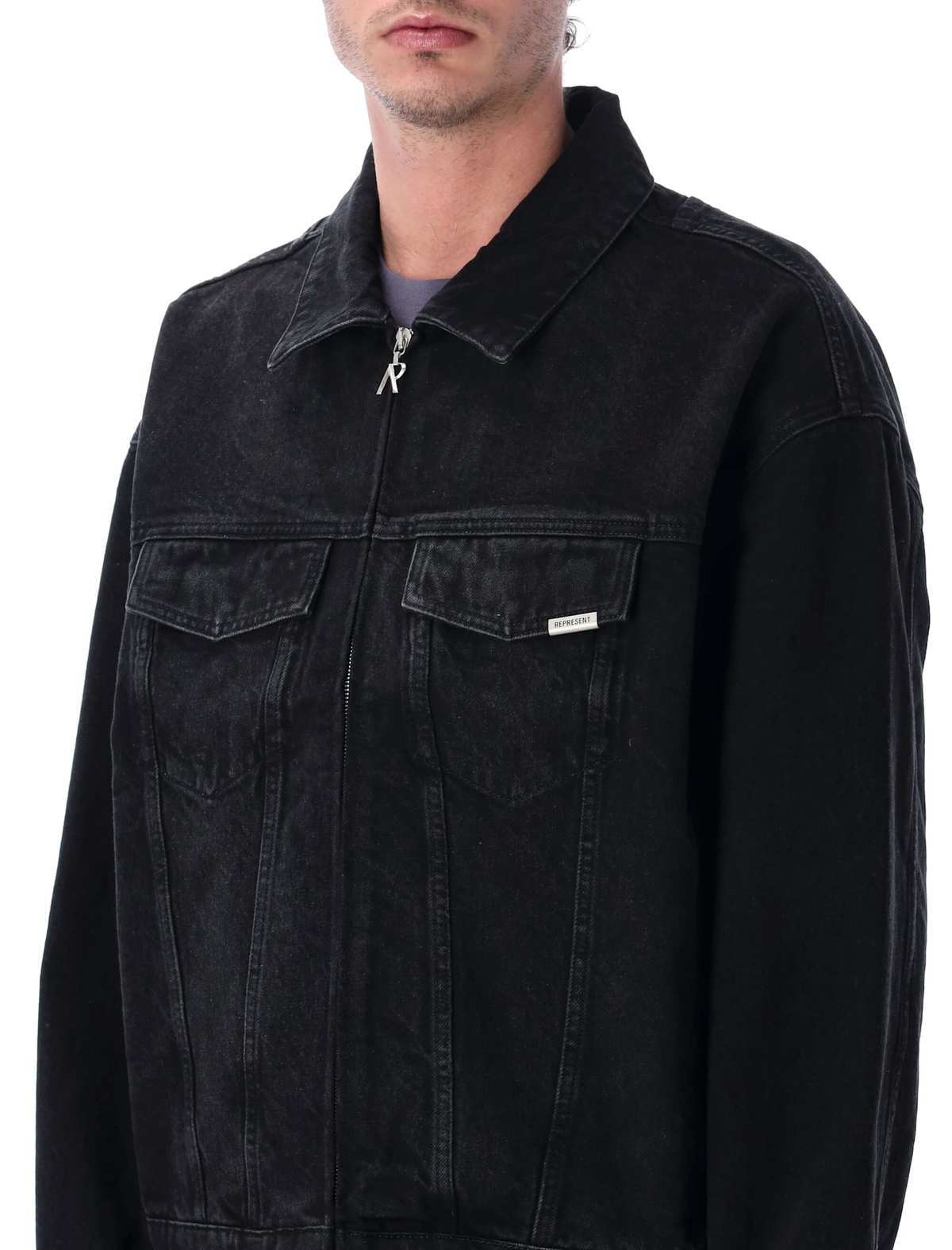 Represent R4 Denim Jacket - Black - Image 3 of 3