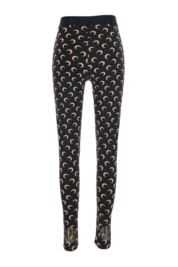MARINE SERRE Moon Printed Jersey Legging Pants - Black