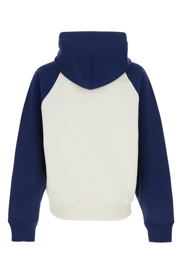 Ami Alexandre Mattiussi Boxy Fit Hoodie With Ami De Coeur Knitted Patch - Blu