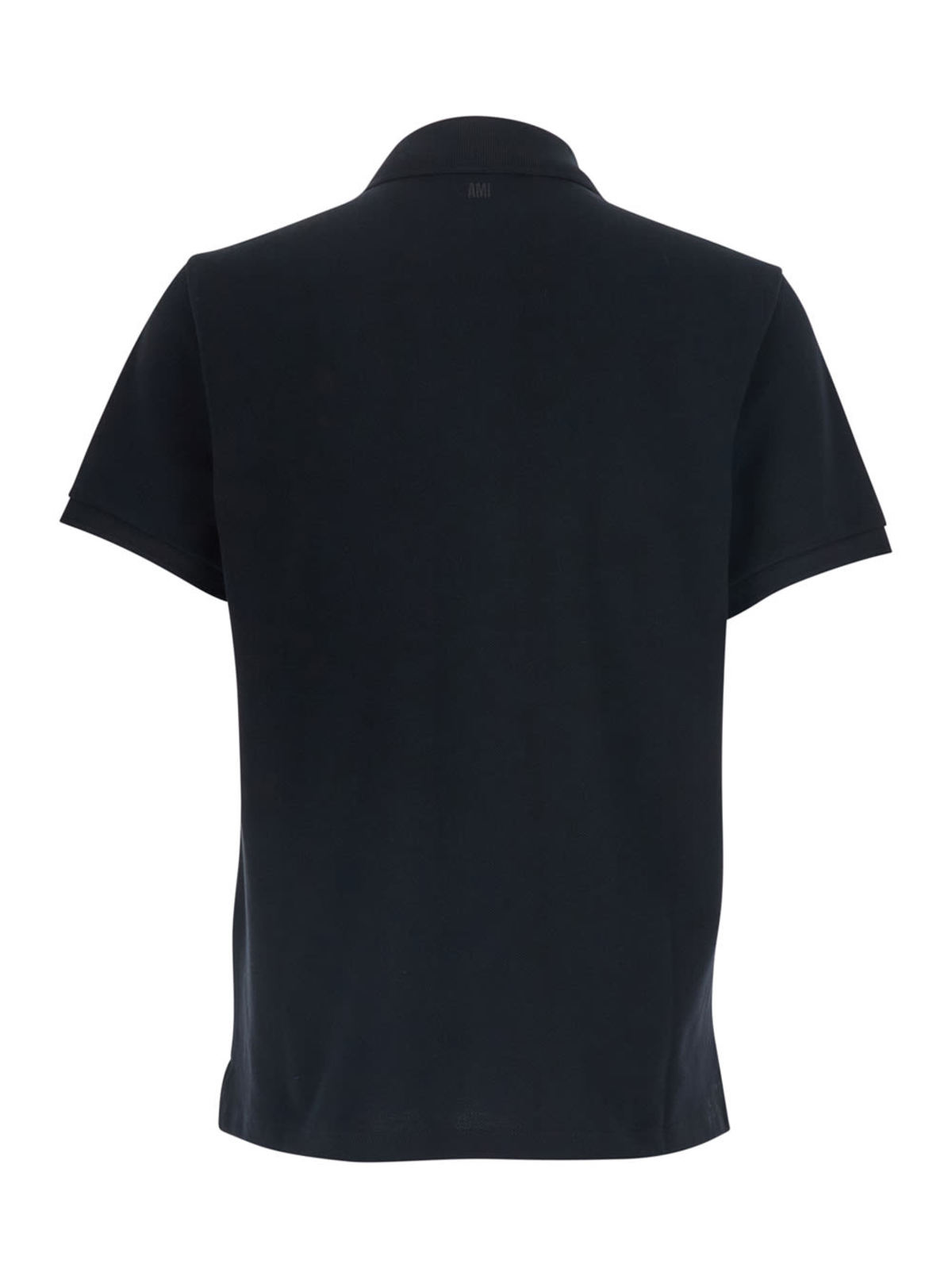 Ami Alexandre Mattiussi Quota Contrasted Ami De Coeur Polo Shirt - Black - Image 2 of 3