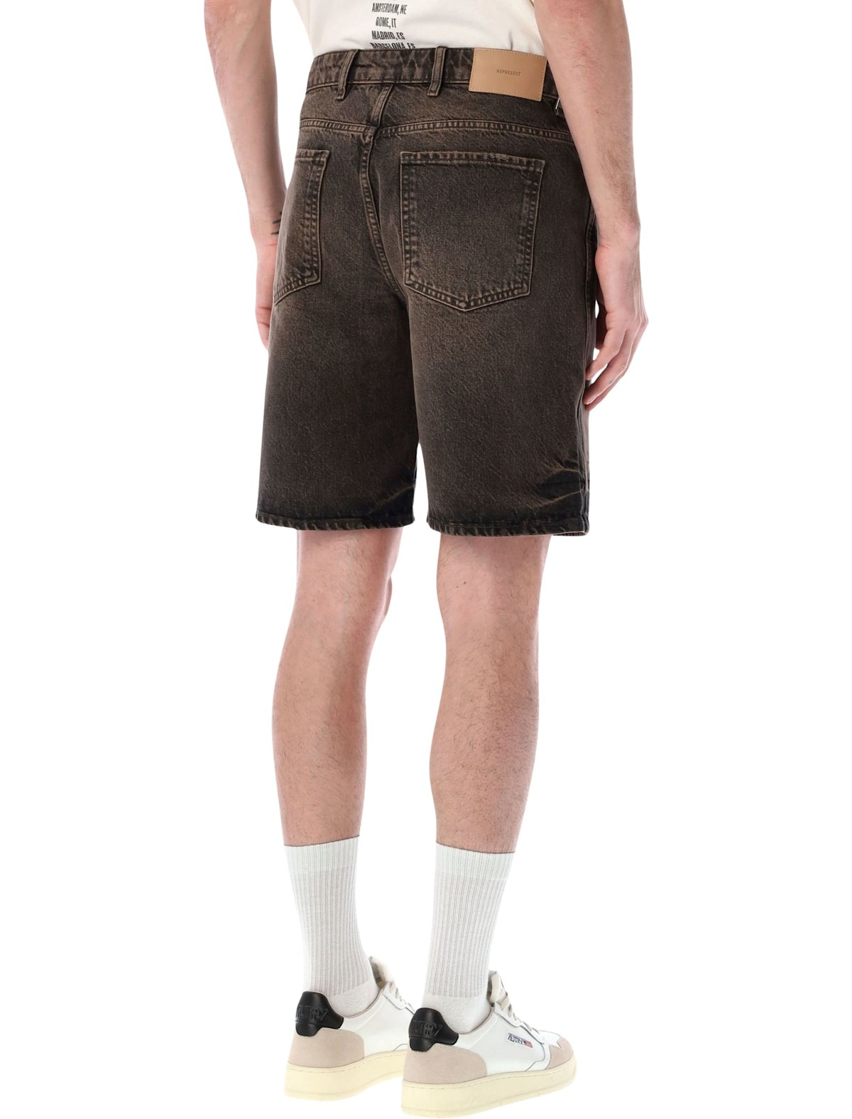 Represent Denim Short Shorts - Bark - Image 2 of 3