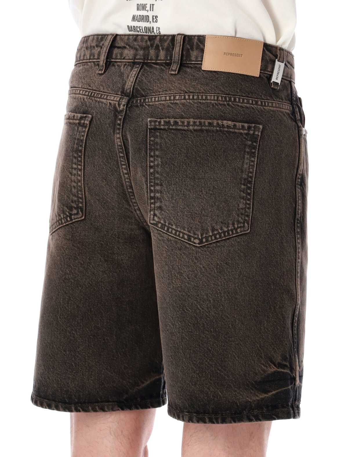 Represent Denim Short Shorts - Bark - Image 3 of 3