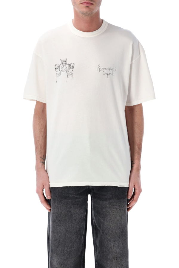 Represent Hand Drawn Thoroughbred Dogs T-Shirt - Flat White