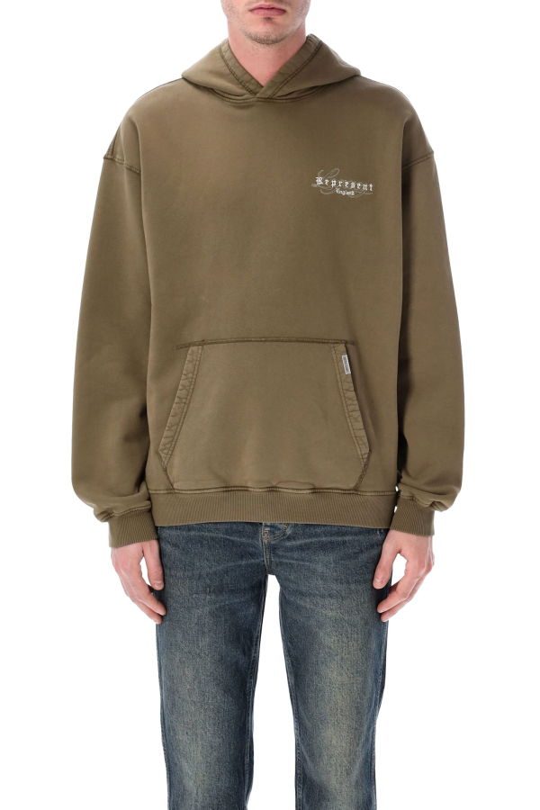 Represent Legacy Overprint Hoodie - Aged Khaki