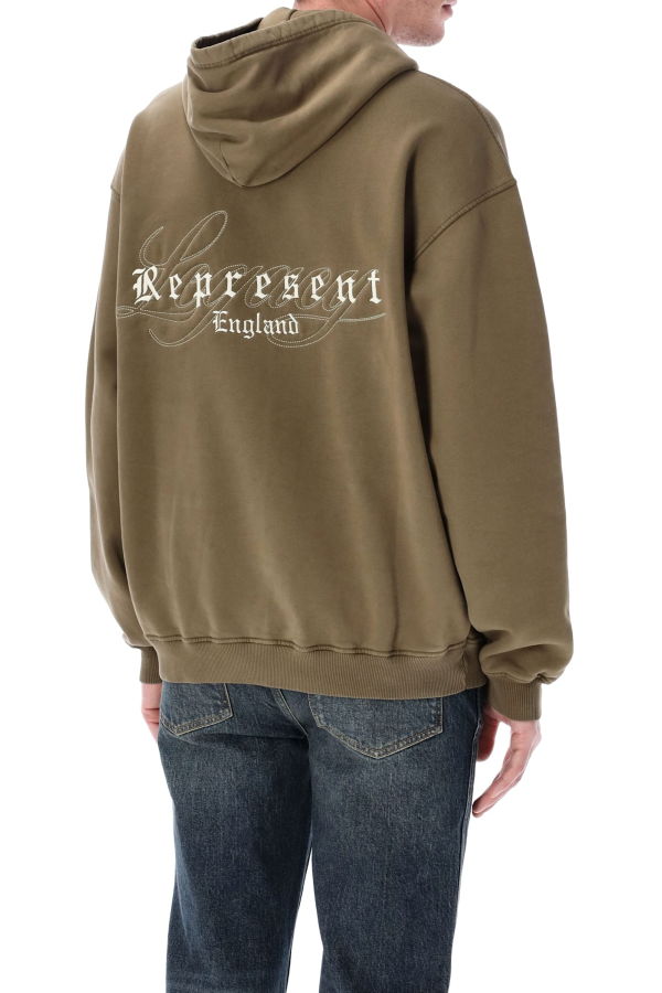 Represent Legacy Overprint Hoodie - Aged Khaki