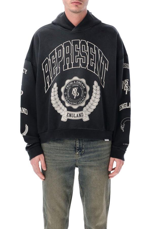 Represent Legacy Crest Hoodie - Stained Black