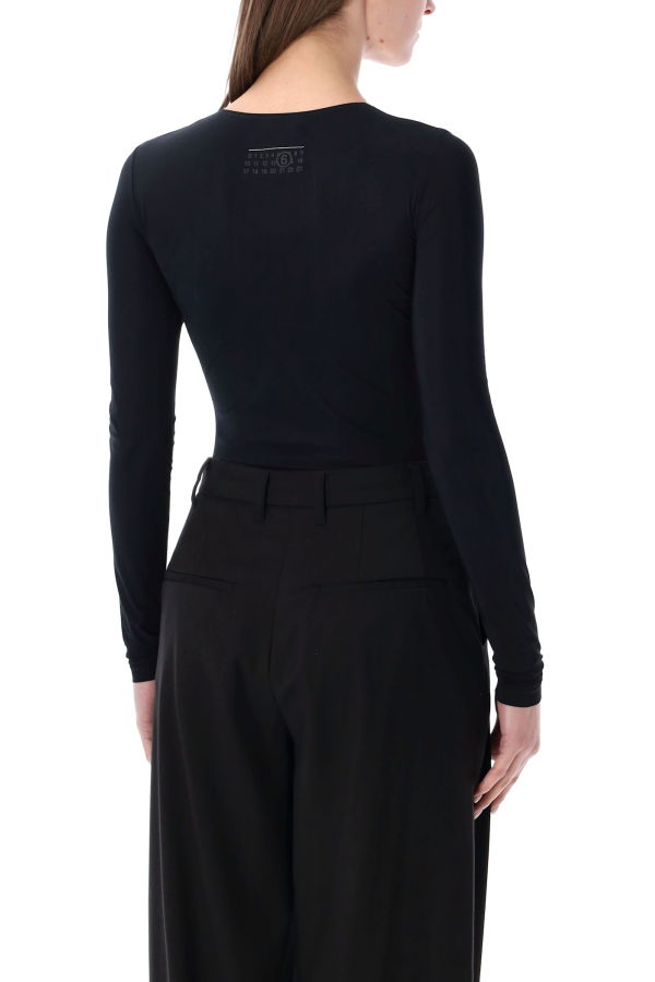 MM6 Maison Margiela Lycra Jersey Bodysuit - Black