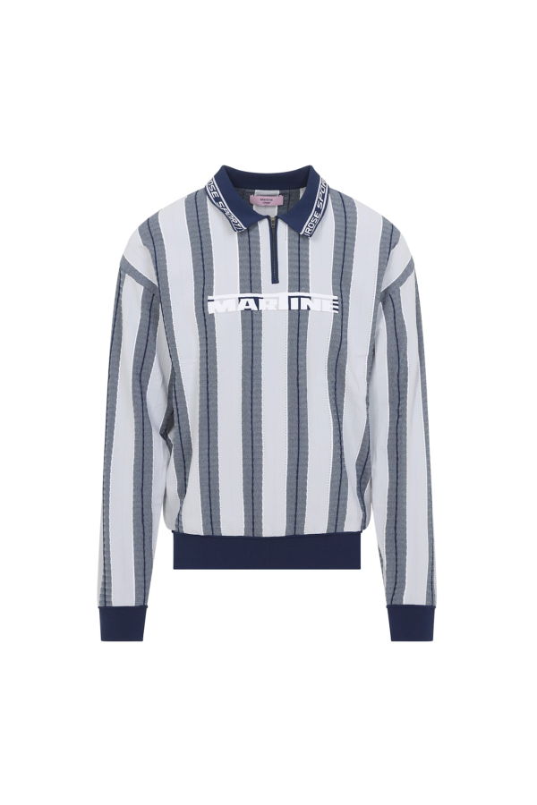 Martine Rose Logo Polo Shirt - Blue/Grey