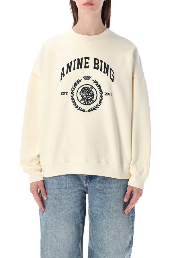 Anine Bing Miles Cotton Sweatshirt - Cream