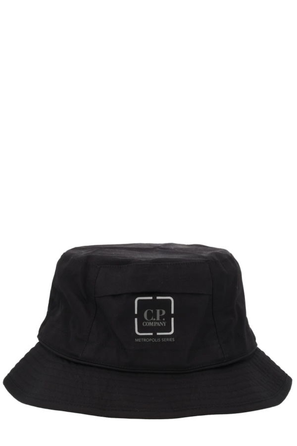 C.P. Company Bucket Hat With Logo - Black