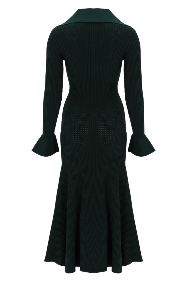 Self-Portrait Midi Dress With Cut-Out Dress - Green