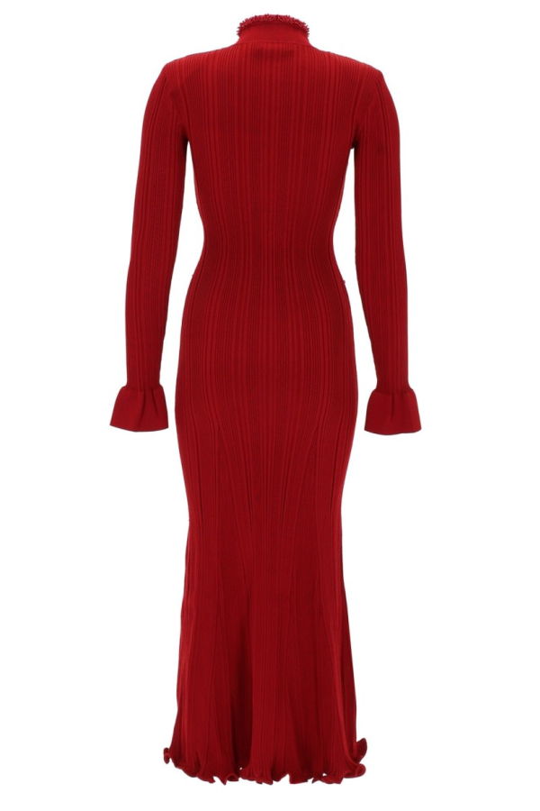 Self-Portrait Midi Dress With Pearls - Red
